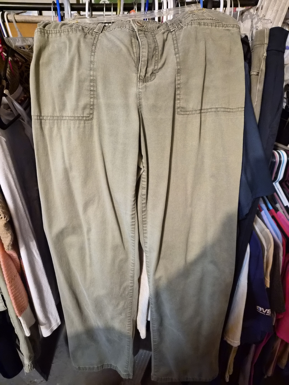 Casual Olive Green Pants